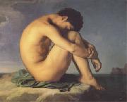 Hippolyte Flandrin Young Man Beside the Sea A study (mk05) painting